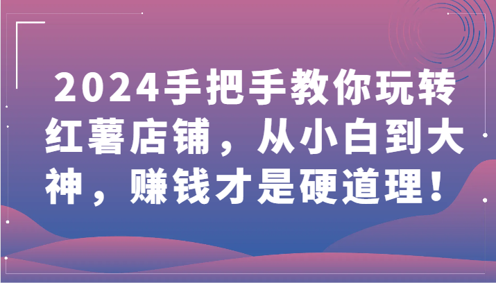 2024手把手教你玩转红薯店铺，从小白到大神，赚钱才是硬道理！-网创项目