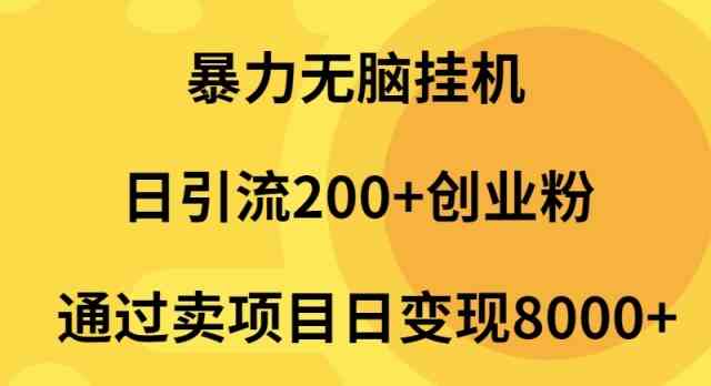 （9788期）暴力无脑挂机日引流200+创业粉通过卖项目日变现2000+-网创项目
