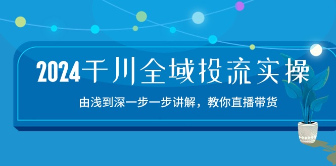 2024千川全域投流精品实操：由谈到深一步一步讲解，教你直播带货（15节）-网创项目