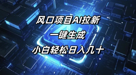 风口项目AI拉新，一键生成，小白轻松日入几十-网创项目