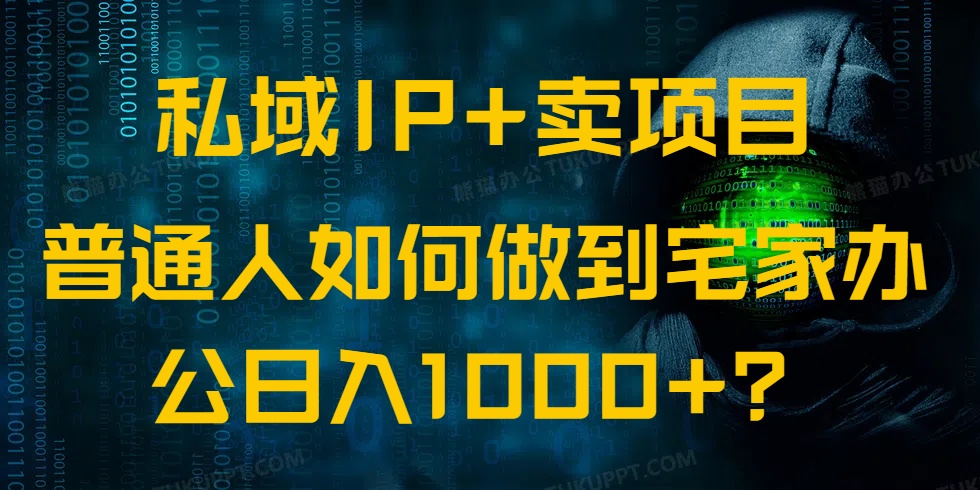 （14400期）私域IP+卖项目，普通人如何做到宅家办公实现日入1000+-网创项目