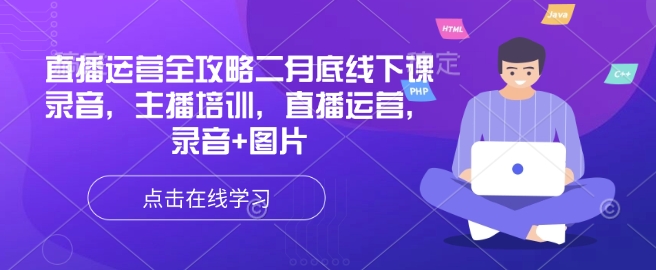 直播运营全攻略二月底线下课录音，主播培训，直播运营，录音+图片-网创项目