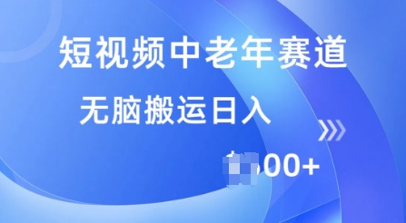 短视频中老年赛道，操作简单，多平台收益，无脑搬运日入多张-网创项目