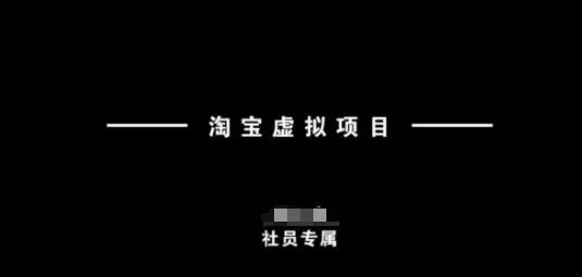 淘宝虚拟项目，从理论到实操，新手也能快速上手-网创项目