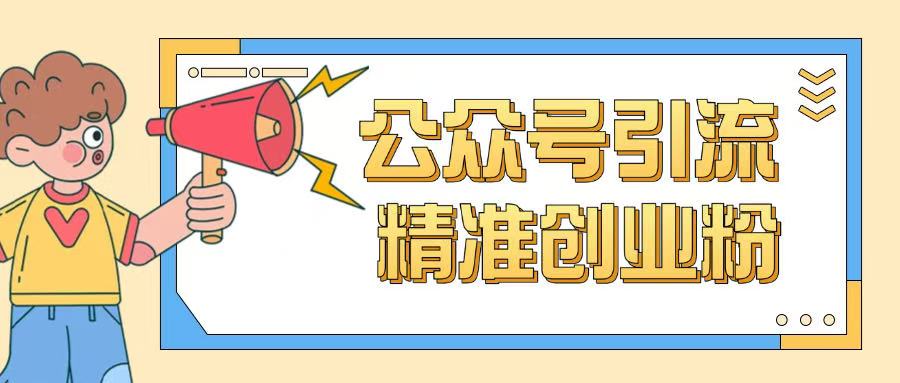 公众号引流创业粉玩法，0基础即可轻松掌握流量-网创项目
