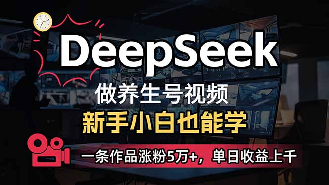 （14270期）小白用DeepSeek做养生号，一条作品涨粉5万+，单日收益上千-网创项目